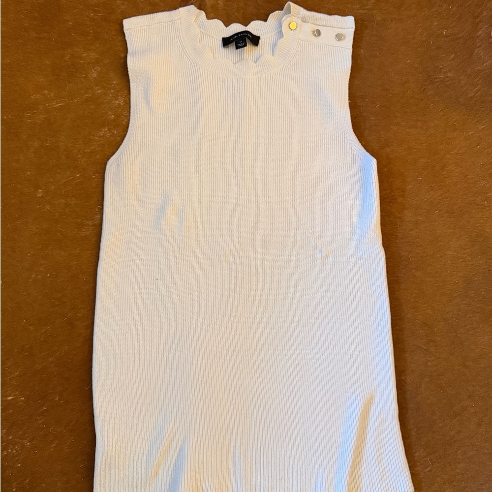 Ann Taylor Cream Sleeveless Kids Dress